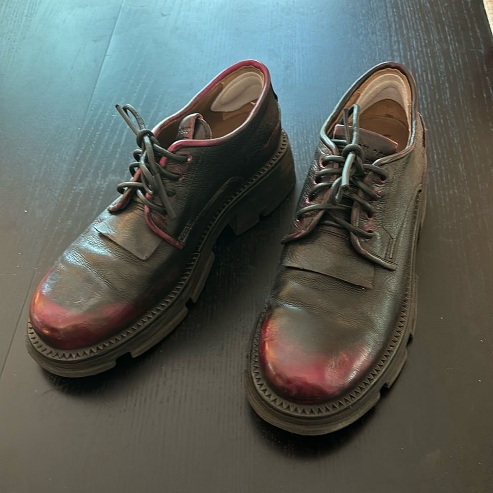 A.S. 98 Layton Chunky Oxford, Distressed Fuchsia (Size 42)